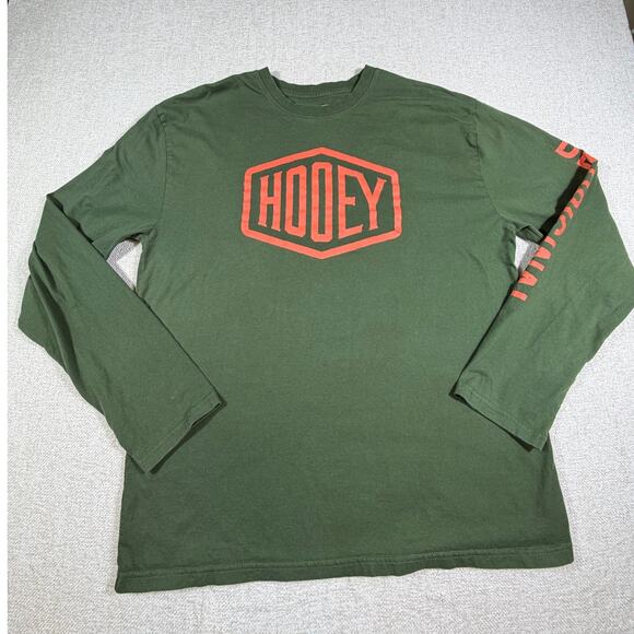 Hooey Men’s XL Green Long Sleeve Graphic Logo Western Rodeo T-Shirt Casual Top - Picture 1 of 7